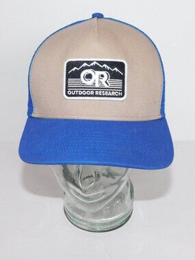 Outdoor Research Tan Blue Advocate Trucker adjustable Snapback Hat OS Unisex